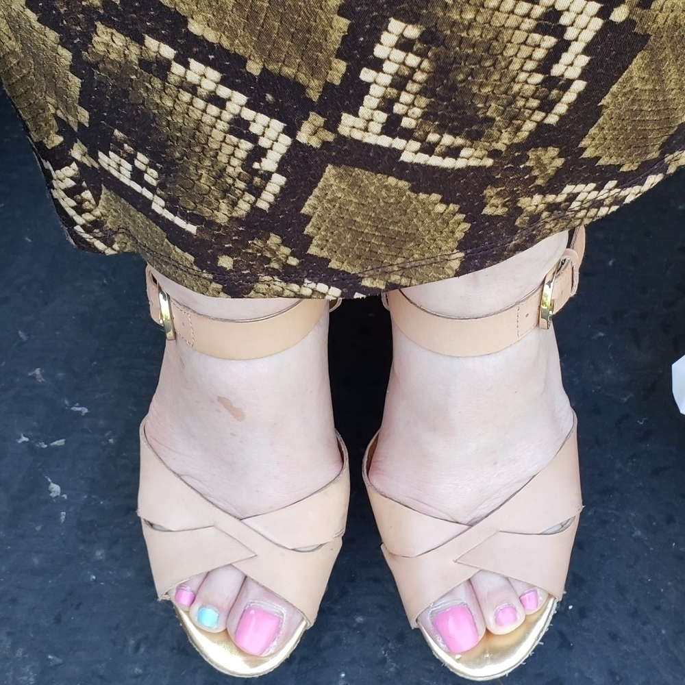 Audrey  BROOKE abhallen espadrille platforms.